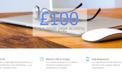 Single page scrolling website for £100